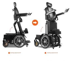 Intelligent Heavy Duty Automatic Rehabilitation Standing Wheelchair with Stroke Assist for Handicapped Sit and Walk Mobility Rehearsal