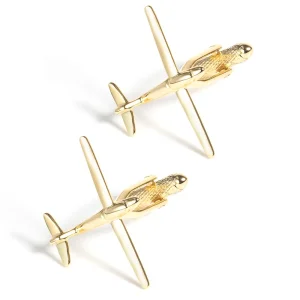 Custom Men Accessories Gold Plated Brass Aviation Plane Cufflinks For Men Shirt CL0221-G Manufacturer, Suppliers
