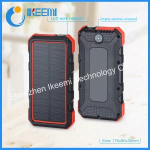 Dual USB Ports Outdoor Portable Power Bank Solar Battery Charger 24000mAh Phone Charger with LED Light