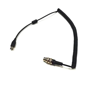 Aviation Binder Male to USB Coiled Cable 4X24AWG Industrial Spiral Data/Power Extension Cord