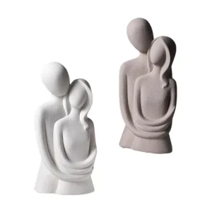 jiashun Minimalist Matte White Ceramic Couple Embrace Sculpture Manufacturer, Exporter