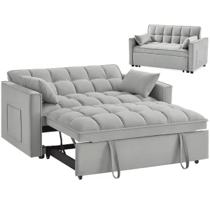 Velvet Convertible Sleeper Sofa Bed