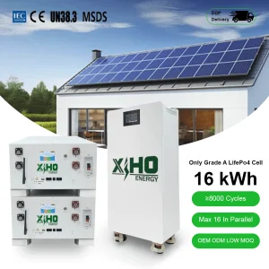 Xiho Grade A Lifepo4 Battery Cells 51.2V 300Ah 280Ah 16KWH 15KWH Standing Vertical Type Solar Home Energy Storage Battery Pack
