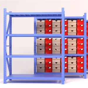 Heavy Duty Powder-Coated Metal Storage Rack 200KG Capacity for German Food Warehouses
