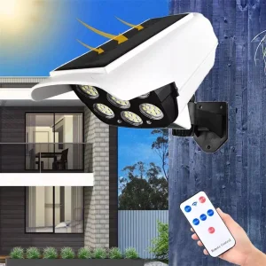 77LED Outdoors Simulation Monitoring Security Lighting with Motion Sensor Wall Lamp Solar Fake Surveillance Cameras Lights