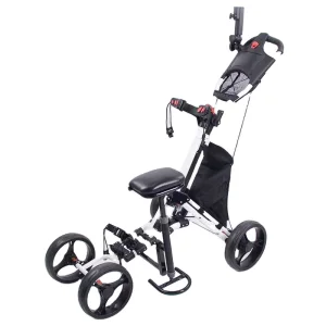 Wholesale Top Quality Foldable Hand Push 4 Wheels with Seat Golf Bag Cart