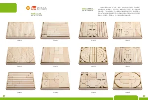 Juguete de bloques para niños de la escuela preescolar y jardín de infantes de madera de haya, juguete educativo