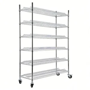 Customizable Mobile Wire Shelving Rack with Wheels