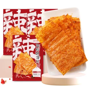Snack de Pele de Tofu Picante em Lote - Tirinhas de Tofu Mastigáveis, Vegano Halal Pronto para Supermercado e Loja de Conveniência