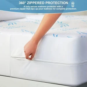Waterproof Mattress Protector Bamboo Fiber Mattress Cover Cooling Breathable Bed Cover Fitted Sheet Home Hotel Bed Sheets with Zipper