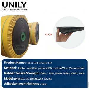 General Purpose Conveyor Belt for Mining, Agriculture &amp; Industry | 120cm Wide, 8MPa Abrasion-Resistant Cover