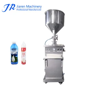 Llenadora de pistón neumático de cabeza única vertical semiautomática para crema de tomate y pasta