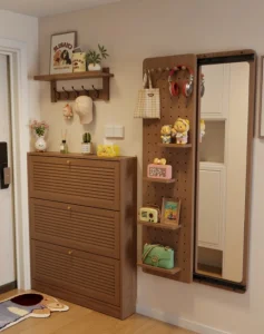 Elegant Wooden Shoe Cabinet for Entryway and Hallway Use