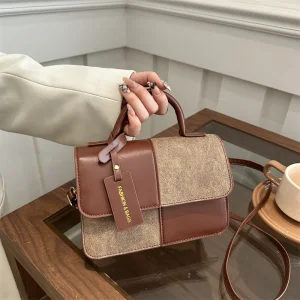 HOT Women's Crossbody Bag New Korean Style Casual Fashion Color Block Shoulder Bags Small Square Bag