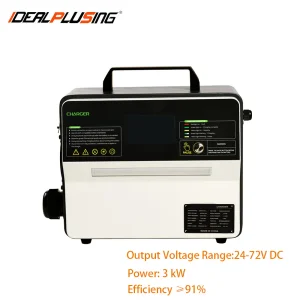 IDEALPLUSING Smart RV Battery Charger Automatic Fast Charging 24VDC 100A 3kW for AGM GEL LiFePO4 Recreational Vehicle Batteries