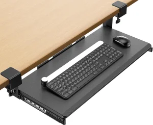 Office Ergonomic Straight Corner Table Keyboard Tray Under Desk With Adjustable C Clamp