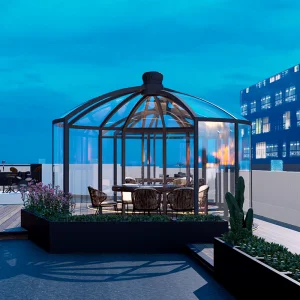 Custom Design Aluminum Outdoor Prefabricated Restaurant Aluminum Alloy Frame and PC Board Roof Restaurant