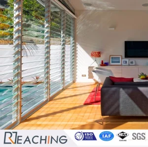 Glass Shutter Window Aluminium Frame with Brand Hardware Ventilated