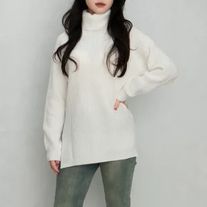 Women's Turtleneck Pullovers for Ladies Custom Winer Knit Sweater Wool Sweaters Pullover