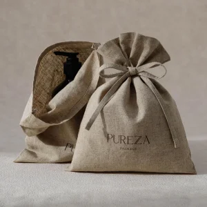 Wholesale Breathable Organza Sachet Pouches Burlap Linen Drawstring Bag for Coffee Bean Packaging Elegant Gift Idea