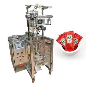 Vertical Form Fill Seal Machine 1-300ml Automatic Liquid Paste Packing Machine for Ketchup Pepper Honey Sauce 60bags/min CE