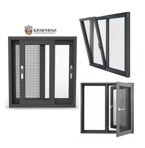 Factory Custom Size Thermal Break tempered glass Aluminum Sliding windows