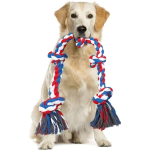 Heavy Duty Dog Tug of War Dog Toy with 5 Knot Rope