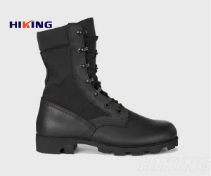 Hiking Combat Black Full Leather Boots Anti-Slip Rubber Sole Shoes Tactical Gear Men's 8" Tactical/Combat Shoes Panama Black Jungle Boots /Footwear