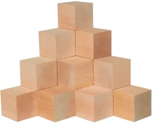 Solid Wood Cube Blocks