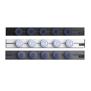 New Aluminum Wall Power Track Embedded/open Installation Power Track System Office Kitchen Use Power Track Socket