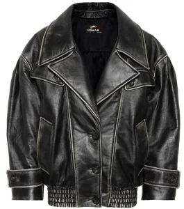 Women's Fashion Genuine Leather Motorcycle Jacket Breathable Finished Drop Shoulder Style Designer Girls Casual Distressed