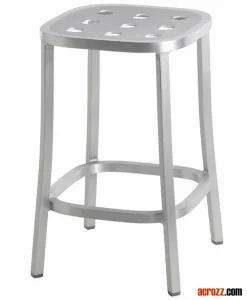 Emeco Chrome Steel Aluminum Alloy Stack 1 Inch Counter Bar Stool
