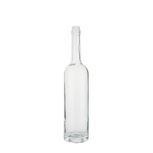 Wholesale Long neck clear glass 750 ml liquor bottle