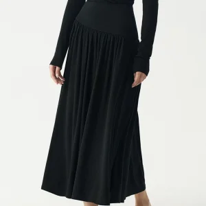 2025 New Designer Women Long Skirt Custom Women Clothing Draping Elegant Maxi Skirt Jersey Skirt