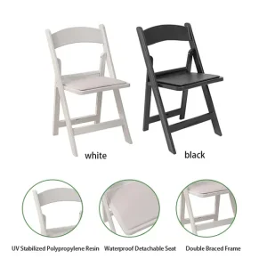 Outdoor Portable White Plastic Resin Folding Chair for Wedding Camping