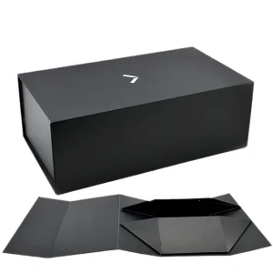 Black Rigid Flat Luxury Magnetic Folding Storage Paper Gift Box