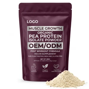 Muscle Growth Organic Pea Protein Isolate Powder Post Workout Vegan Halal Certified Adult Supplement Bulk Wholesale Private