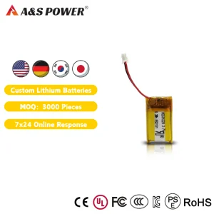 Factory 80mAh AS501220 3.7V Custom Pouch Lithium Polymer Battery With UL CE Certification For Portable Devices