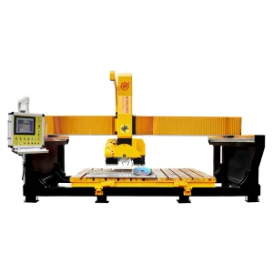 Wan'long Stone Machinery 5 Axis CNC Bridge Stone Cutting and Milling Machine for Marble Granite Slab with Drilling Profiling Italian System and Software