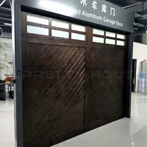 Residential House Wood Clad Garage Door Automatic Remote Control Overhead Motorized Security Sectional Aluminum Garage Doors