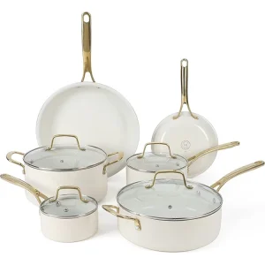 Geling Chinese Factory Premium White Non Stick Ceramic Kitchen Frying Pan Sets Wholesale Non Toxic Aluminum Cookware Sets