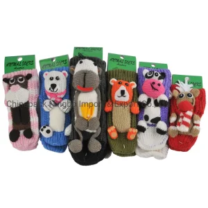 Meias de animais de acrílico para bebês e crianças, meias de inverno para o Natal