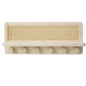 Factory Wholesale Wood Wall Hanger Hook 3 4 5 6 7 8 Wall Mounted Cloth Hooks Coat Rack