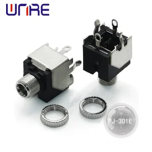 China PJ-301E Headphone Socket, Thread, Black, 4 pins Suppliers, Factory