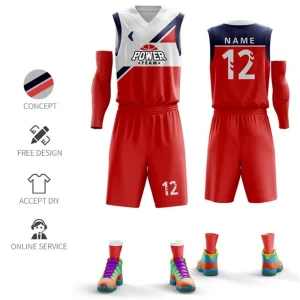 Impressão por sublimação de logotipo personalizado para roupas de basquete juvenil
