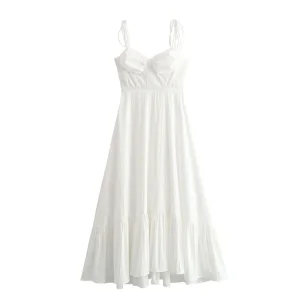 Mujeres Nueva Moda Chic Serie Laminada Decorativa Popelín Vintage Sin Mangas Vestidos Femeninos