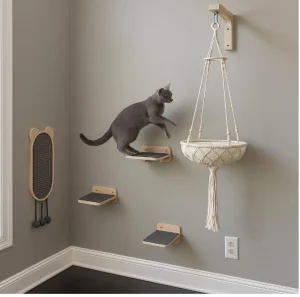 Chen Chen Indoor Wall-mounted Multi-level Cat Climbing Frame System Tunnel Cat House Bed Eco-friendly Wood Modern Design All