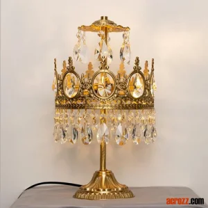 Copper Crystal Crown Lamp