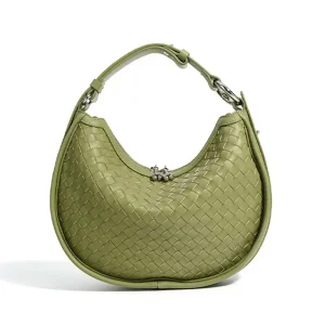 Wholesale Cowhide Braided Tote Bag Genuine Leather Crescent Bag Underarm Manufacturers, Factories