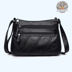 Bolsa transversal de PU lavada e chique para uso diário
